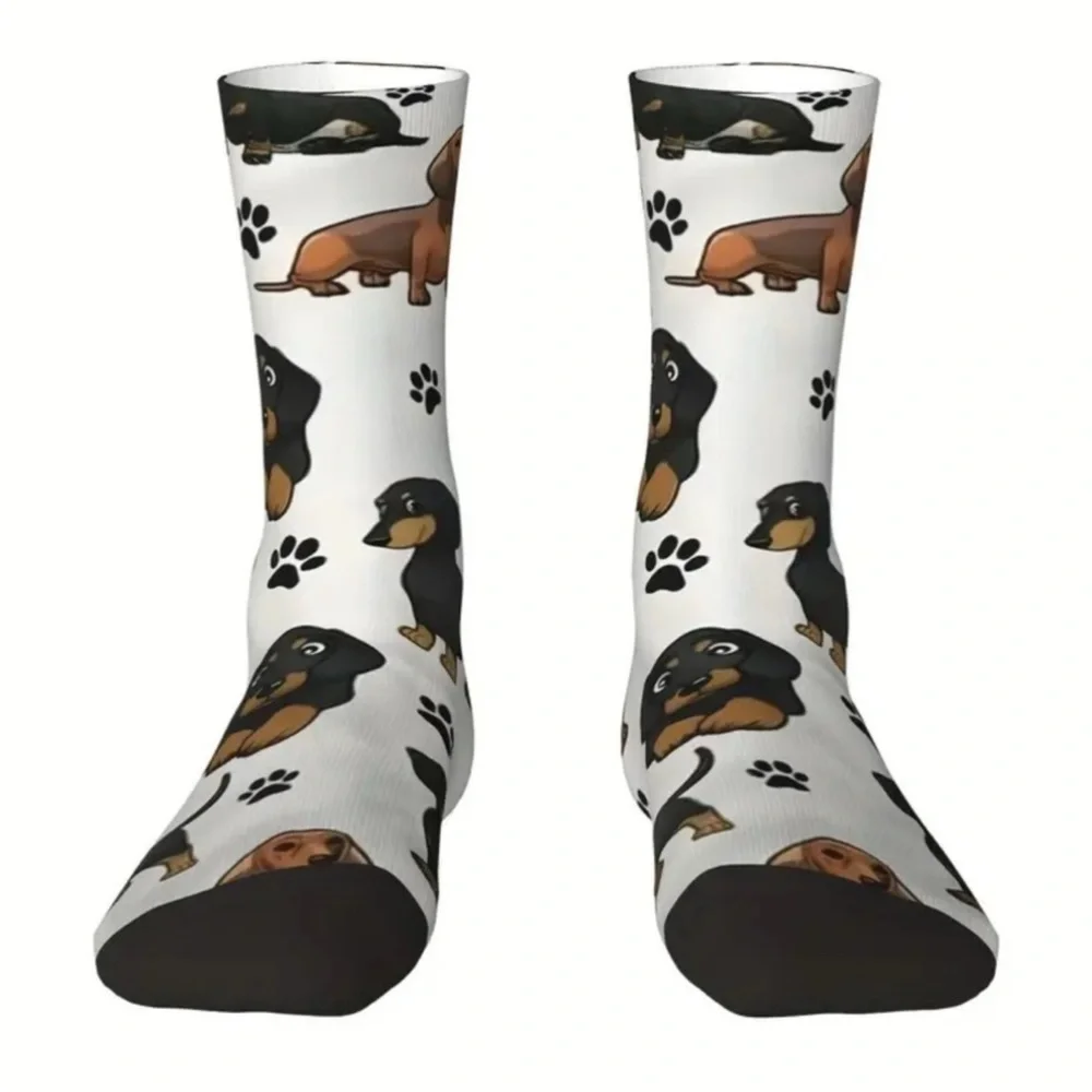 Dachshund Doxie Weiner Sausage Dog Novelty Crew Tube Socks Unisex Men’s Women’s - Picture 4 of 14